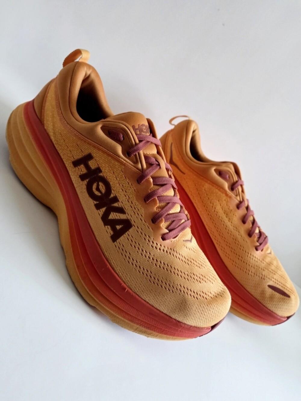 Hoka Bondi 8 Running Shoes In Amber Haze/ Sherbet, Size 10.5 - Picture 2 of 16